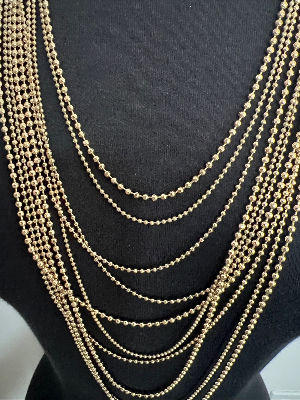 Chico's Gold Multi-Strand Beaded Necklace - Picture 4 of 9